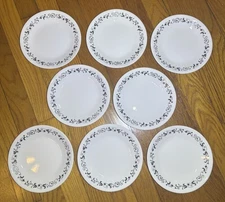Set of 8 Corelle Garden Getaway 6 3/4" Bread Plates Black Vine Excellent Unused?