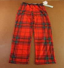 Calvin Klein Boys Size Large 10/12 Red Plaid Fleece Pajama Pants NWT