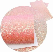 Chunky AB Coral Pink Glitter FAUX LEATHER ROLL 12" x 55" WHOLESALE 1043367