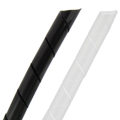 SeKi Spiralband 1,5 - 130mm transparent schwarz flexibler Spiralschlauch Kabelsp