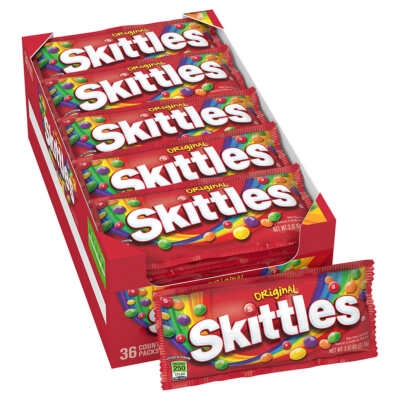 Skittles Original Chewy Candy Full Size Bags 2.17 oz Each 36-count