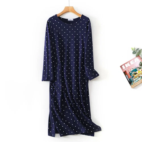 Women's Pajamas Long Sleeve Nightgown Sleep Shirt Cotton Nightshirt Sleep Dress - Bild 20 von 38