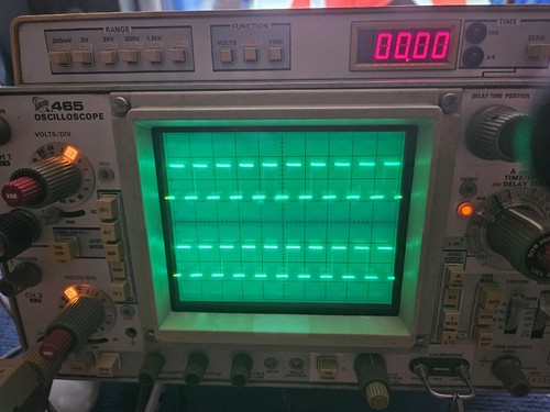 TEKTRONIX 465 Oscilloscope with DM40 Cleaned & refurbished with probe & manual - Picture 1 of 3