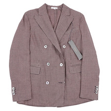 Women's Boglioli Pink Check Lightweight 100 Cashmere Blazer It 40 US 6 NWT