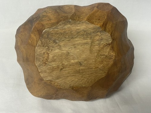 Vintage Hand Carved Wooden Bowl with Handle - Picture 7 of 8