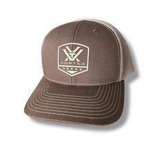 Vortex Optics Logo Mesh Trucker Snapback Hat Brown