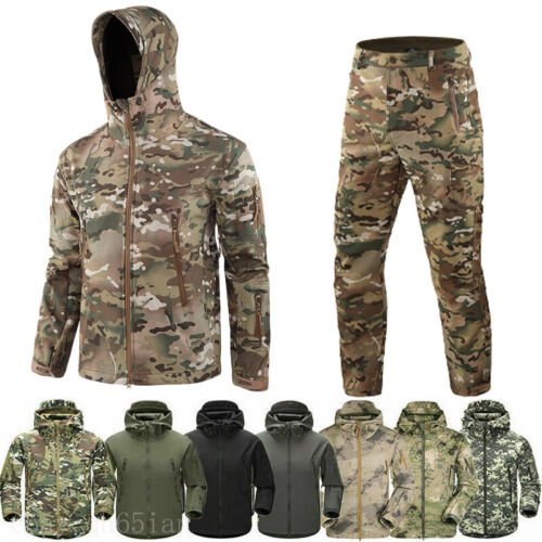 Waterproof Men Coat Tactical Soft Shell Military Jackets Climbing Outdoor Jacket - Afbeelding 1 van 32