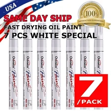 7PC White Paint Pen Marker Waterproof Permanent Car Tire Lettering Rubber Letter