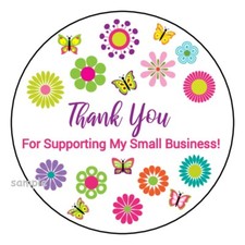 30 THANK YOU FOR SUPPORTING MY SMALL BUSINESS ENVELOPE SEALS LABELS STICKERS
