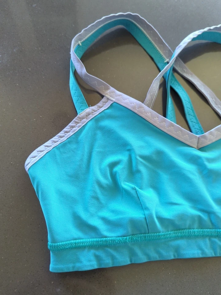 Sujetador deportivo Lululemon Water Bound 6? Correa de aguamarina azul verdoso Tropics K15 Foto 4 de 4