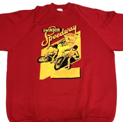 Vintage Swindon Speedway Sweater Sweatshirt XL Robins Screen Stars Red - Image 1 of 4