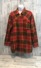 Ny & Co Full Zipper Flannel Plaid Jacket Sz: L