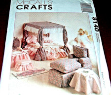 McCalls Pattern  8140 - Fashion Doll Barbie Bedroom  Living Room Furniture NEW
