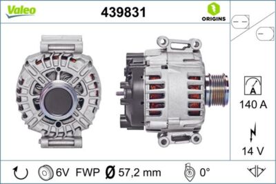 Valeo 439831 Alternator for Audi, Audi (FAW), VW
