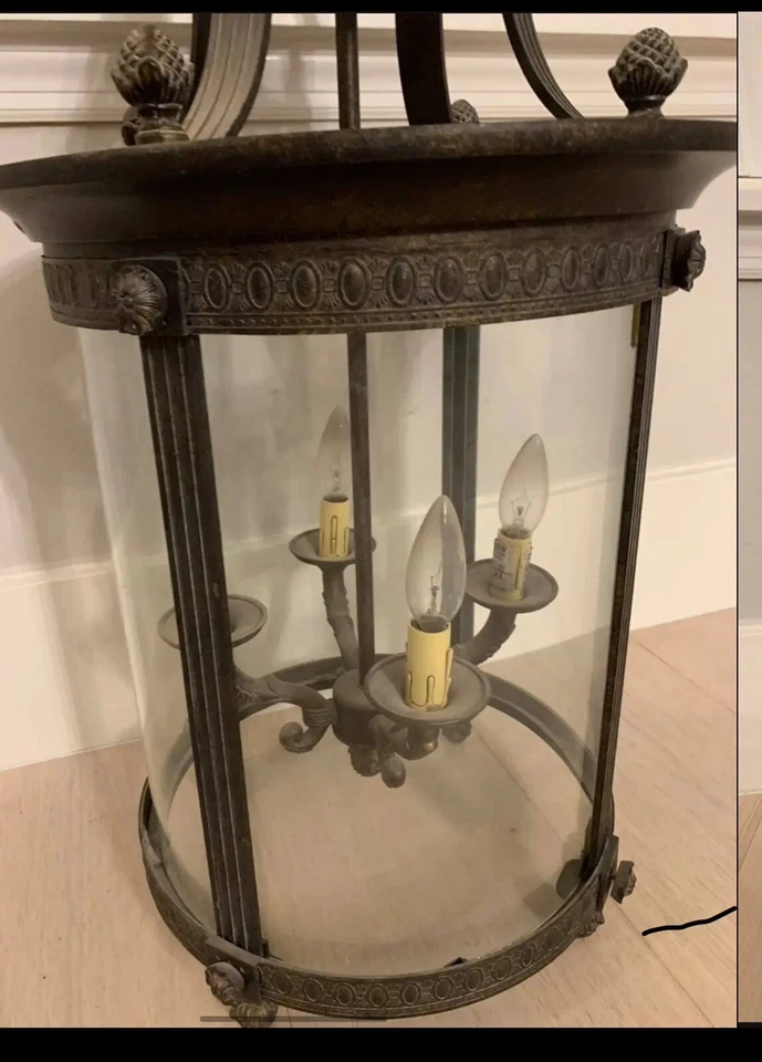 Linterna Interior Colgante Bronce Francés 4 Luces Colección Chatham World Imports Foto 3 de 3