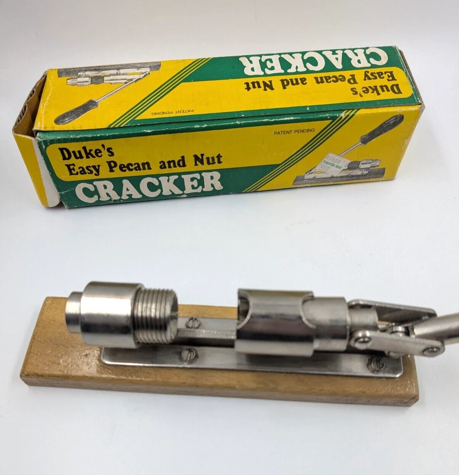Duke's Easy Pecan and Nut Cracker Steel Silver & Wood Handle with Original Box - Image 4 of 4