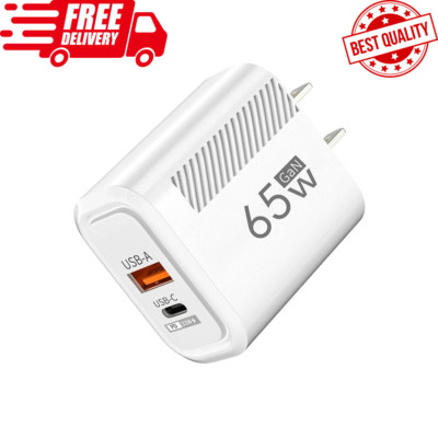 Adapter 65W USB C Fast Charger  For iPhone Samsung Xiaomi US Plug Phone
