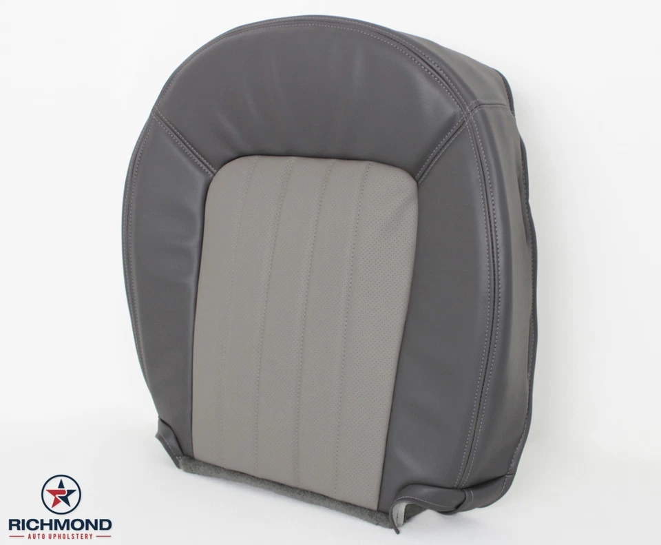 2002 2003 Mercury Mountaineer -Driver Side Bottom Leather Seat Cover 2-Tone Gray - Image 2 of 4