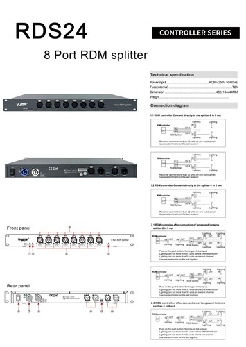 VShow 8port RDM Splitter DMX Distributor for Stage Light - Picture 7 of 7