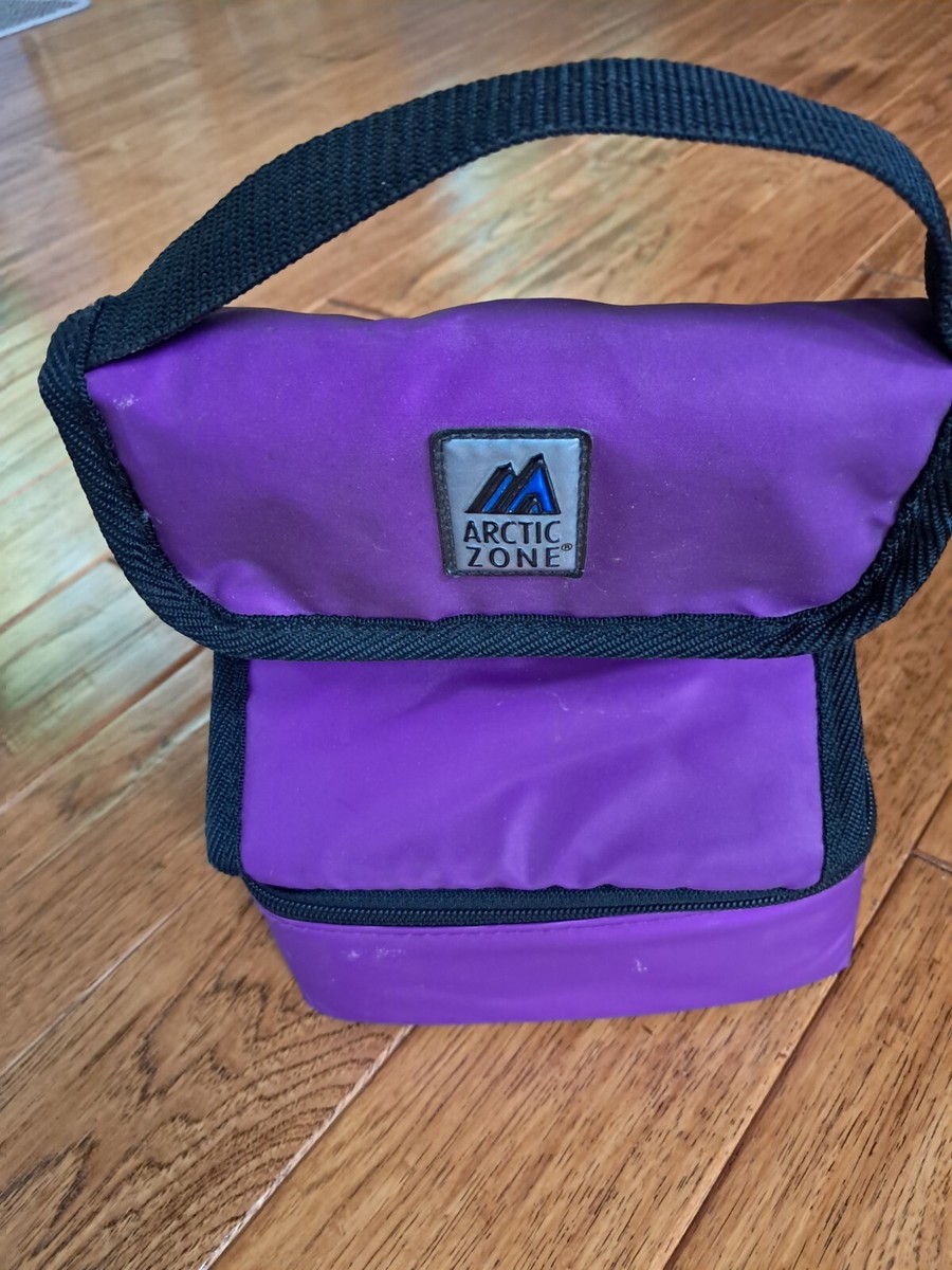 Bagseri Small Insulated Lunch Bag – Purple Checkered Cooler With Ice Pack For Work & School