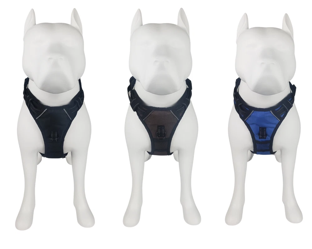 Dog Harness No Pull XL Black Adjustable Reflective Control Pet No Choke