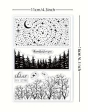 Background Stars and Trees Clear Cling Stamps