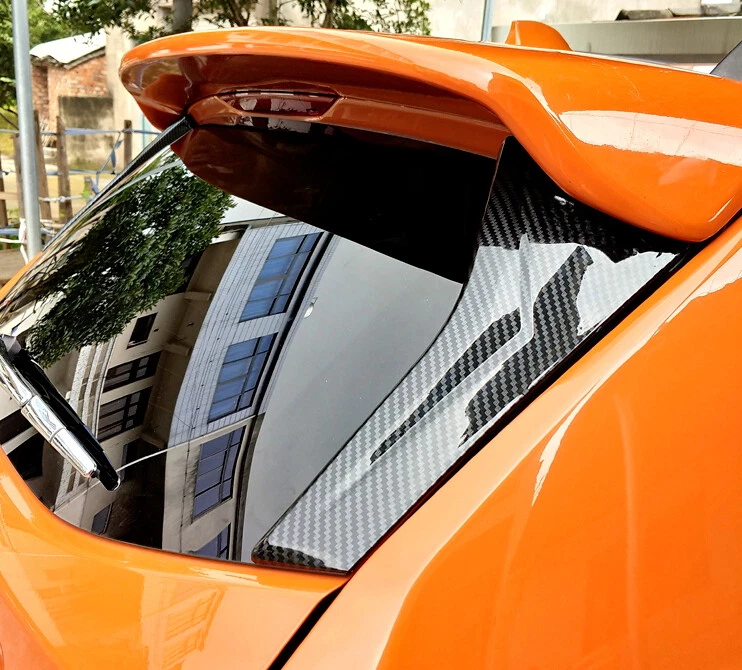 Borde de protección de tira de ventana trasera de fibra de carbono para Subaru XV Crosstrek 2012-2017 Foto 2 de 4