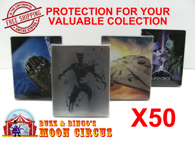 50x 4K UHD STEELBOOK NO J-CARD (SIZE 4K3) - CLEAR PLASTIC BOX PROTECTORS SLEEVE