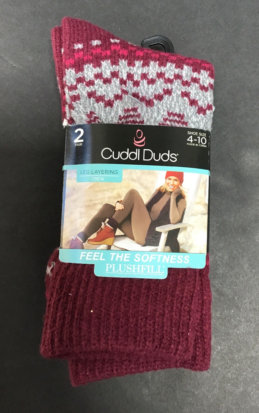 Cuddl Duds Leg Layering Crew Women's Socks 2 Pairs Size 410 eBay