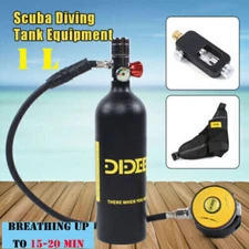 Mini Scuba Diving Case Kit 1L Oxygen Tank Equipment Underwater Breathing US