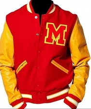 Mens Letterman Thriller Bomber Versity Jacket