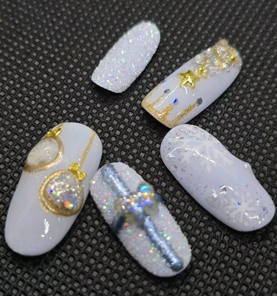 Handmade Press On Nails Christmas, Reusable, Fake Nails, Quality Nails, 10 Pcs - image 4 of 4