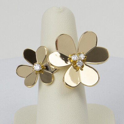 18kt Yellow Gold Two Butterfly Between the Finger Frivole Diamond ring