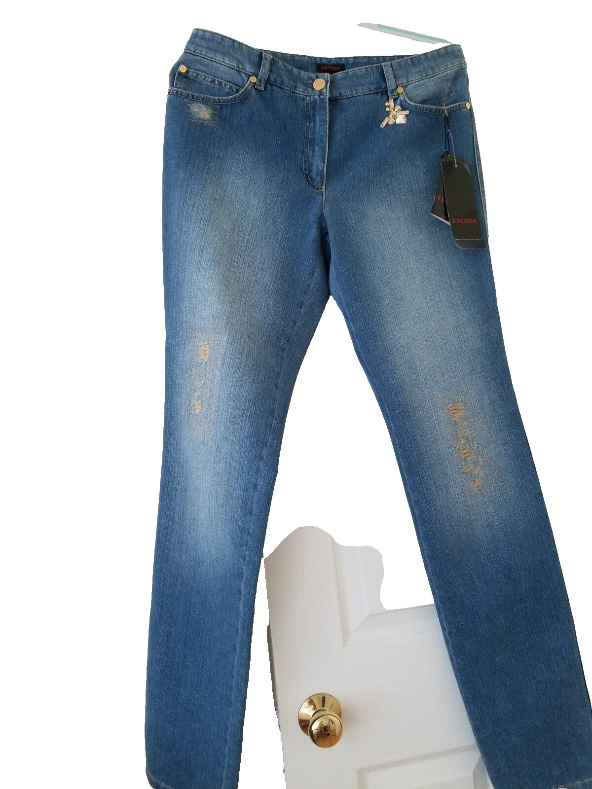 Embroidered Solid Jeans for Women