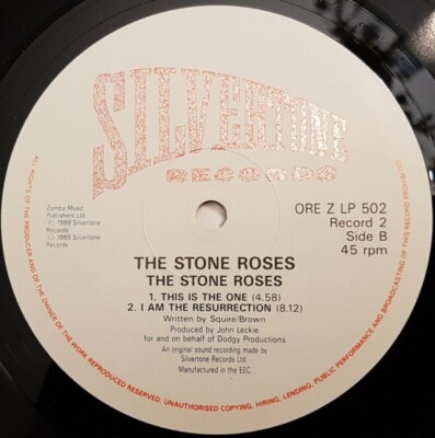 The Stone Roses / 1991 ORE ZLP 502 Numbered, Reissue 12 The Stone Roses / 1991 ORE ZLP 502 Numbered, Reissue 12