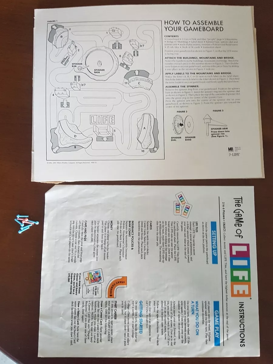 The Game Of Life 1991 Replacement Instructions