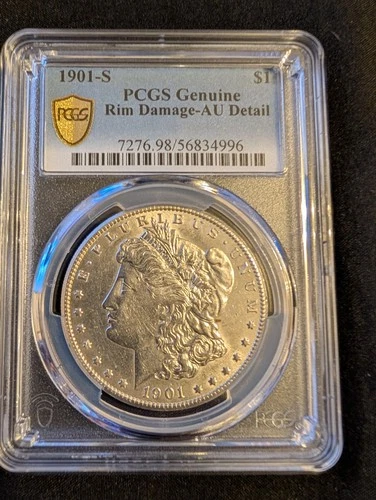 1901-S $1 Morgan Silver Dollar, Graded, AU Detail