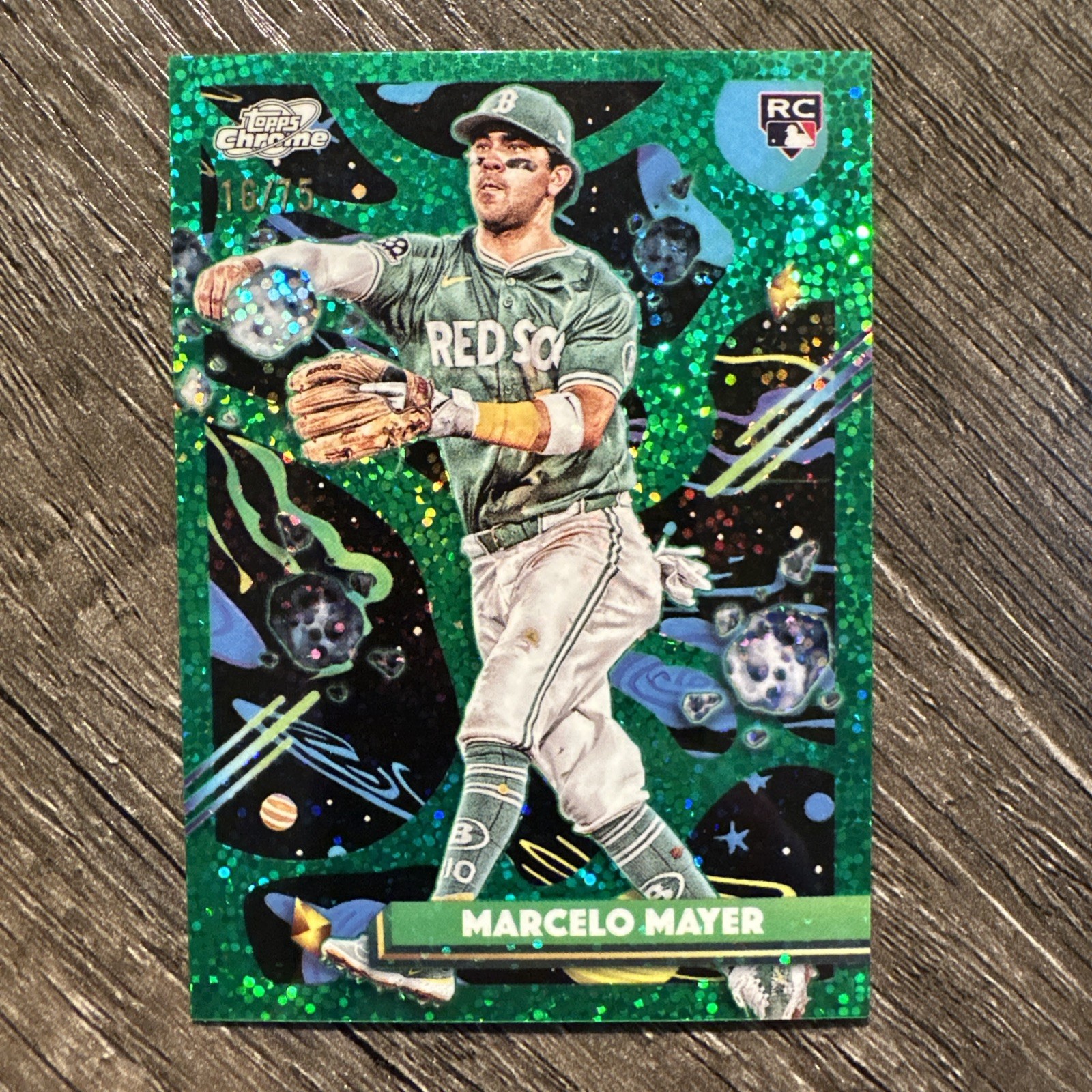 Marcelo Mayer 2025 Topps Cosmic Chrome #91 Green Space Dust Rookie RC 17/75