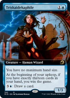 Light Play x 1 Triskaidekaphile - Foil - Extended Art Innistrad: Midnight Hunt V
