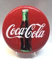 Vintage Original 12.5” Classic Coca-Cola Coke Round Button Metal Sign 1990