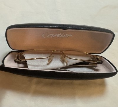Cartier Eyeglasses Frames 51mm Gold Santos France
