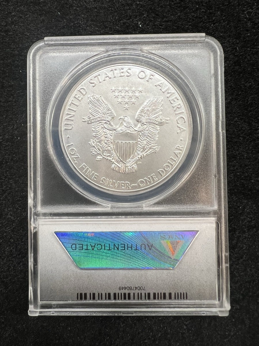 2012 AMERICAN SILVER EAGLE $1 ASE - ANACS MS70 FIRST DAY OF ISSUE