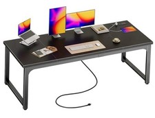 63 x 24 inch Desk with Power Outlets  USB-C, Deeper  63 24 inch Black