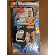 2 Hanes mens size medium black blue tagless comfortable ultra soft briefs 7196