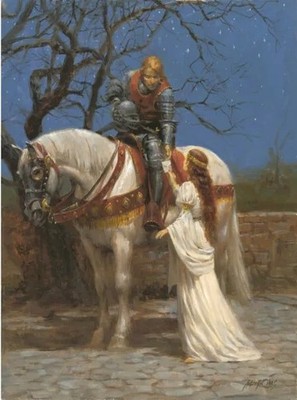 Knight & Lady by Andy Thomas - Canvas Ltd Ed Artist Proof 50 24x18