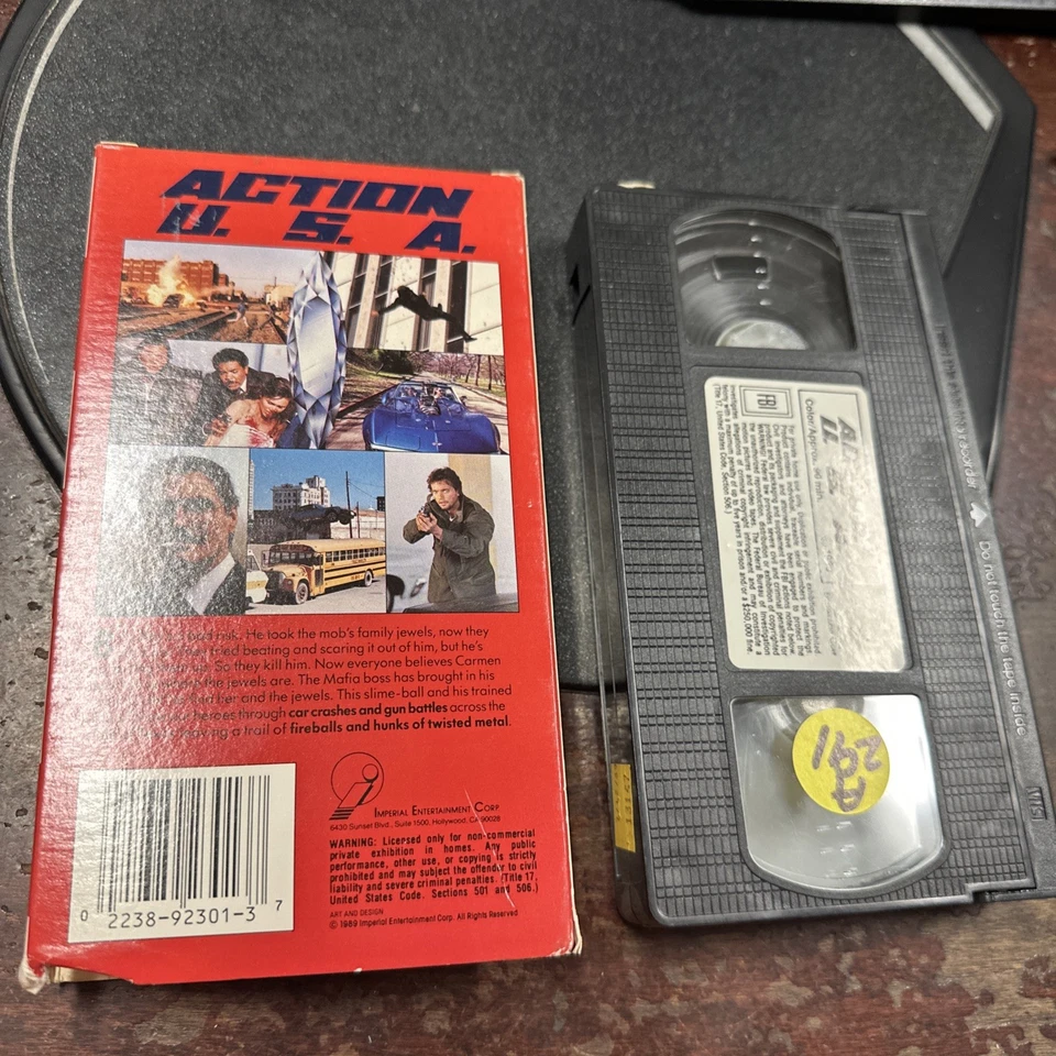 Action USA VHS 80’s Cult Classic Stuntman Movie Film 1989 U.S.A. IMPERIAL - Image 2 of 3