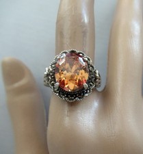 DESIGNER MARSALA STERLING RING SIZE 8.75, 7 GRAMS, MARCASITES
