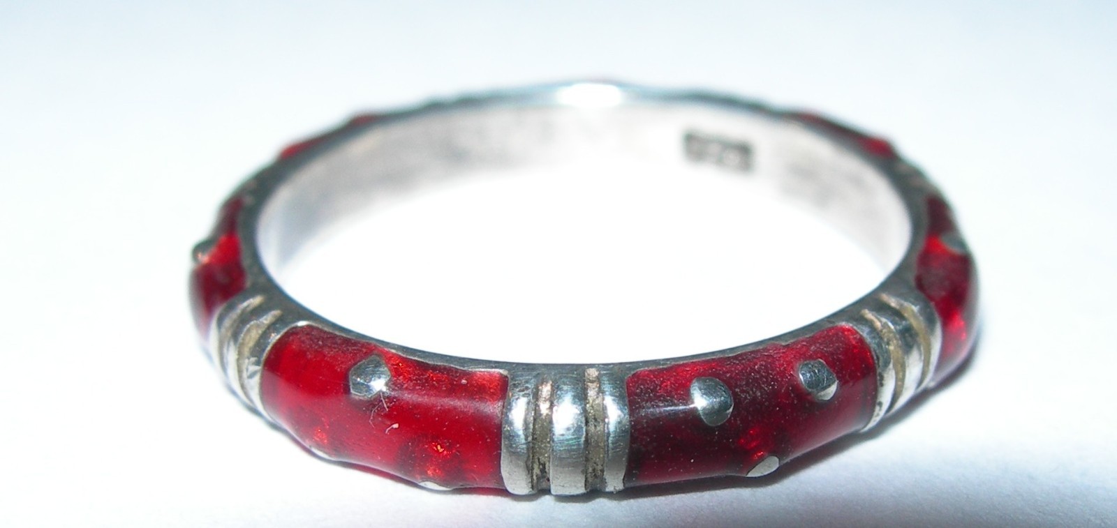 Ruby Treated Sterling Silver 925 Solid  Ring Sz 6 - image 3