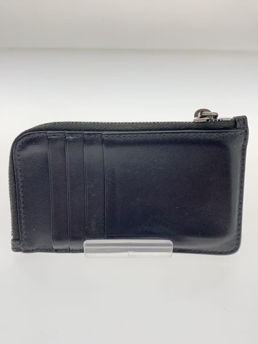 PRADA Card Case Leather Black Plain Men's thumbnail 2