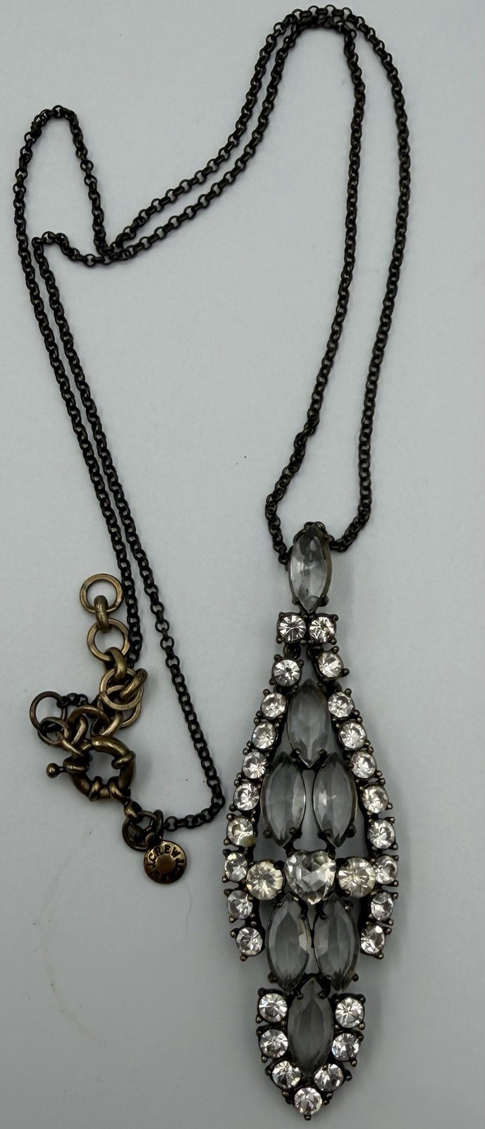 J.Crew Clear Rhinestone Statement Bold Women's Ne… - image 1